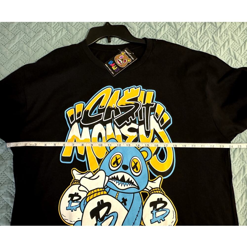 **NWT** BAWS MEN'S BLACK/BLUE/YELLOW CREW NECK SHORT SLEEVE T-SHIRT SIZE XL - Picture 6 of 7